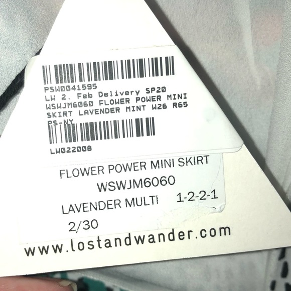Lost and Wander flower power mini skirt NWT 0 - Picture 5 of 6